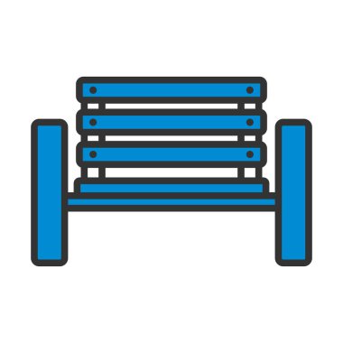 Tenis oyuncusu Bench Icon. Renk Doldurma Tasarımı ile Düzenlenebilir Kalın Tasarım. Vektör İllüstrasyonu.