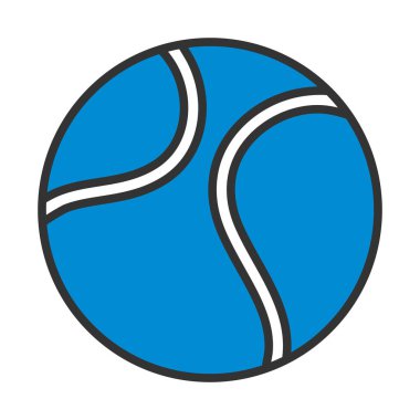 Tenis topu ikonu. Renk Doldurma Tasarımı ile Düzenlenebilir Kalın Tasarım. Vektör İllüstrasyonu.