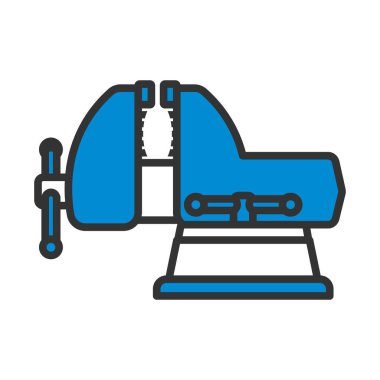 Vise Simgesi. Renk Doldurma Tasarımı ile Düzenlenebilir Kalın Tasarım. Vektör İllüstrasyonu.