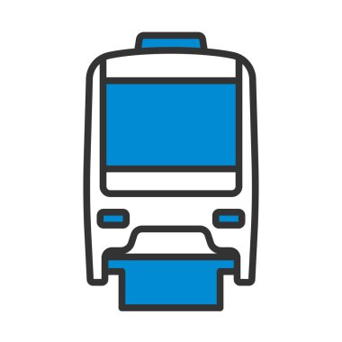 Tek Raylı Simge. Renk Doldurma Tasarımı ile Düzenlenebilir Kalın Tasarım. Vektör İllüstrasyonu.