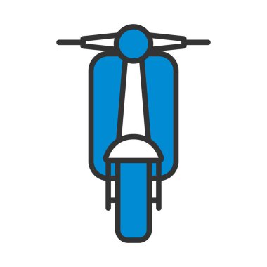 Scooter Simgesi. Renk Doldurma Tasarımı ile Düzenlenebilir Kalın Tasarım. Vektör İllüstrasyonu.