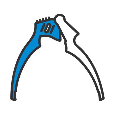 Sarımsak ezici ikon. Renk Doldurma Tasarımı ile Düzenlenebilir Kalın Tasarım. Vektör İllüstrasyonu.