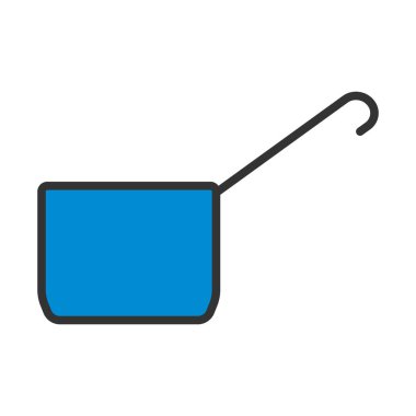 Mutfak Pan Simgesi. Renk Doldurma Tasarımı ile Düzenlenebilir Kalın Tasarım. Vektör İllüstrasyonu.