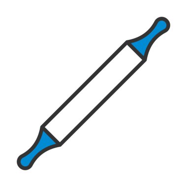 Fırın Pin-Roll Simgesi. Renk Doldurma Tasarımı ile Düzenlenebilir Kalın Tasarım. Vektör İllüstrasyonu.