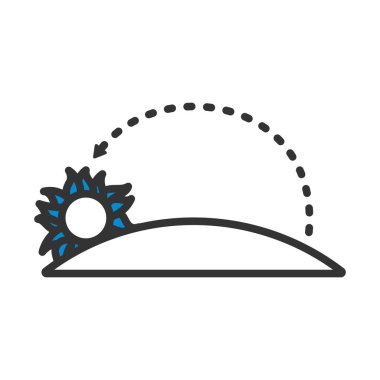 Günbatımı Simgesi. Renk Doldurma Tasarımı ile Düzenlenebilir Kalın Tasarım. Vektör İllüstrasyonu.