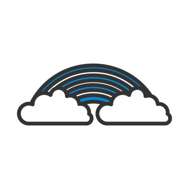 Gökkuşağı Simgesi. Renk Doldurma Tasarımı ile Düzenlenebilir Kalın Tasarım. Vektör İllüstrasyonu.