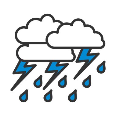 Fırtına Simgesi. Renk Doldurma Tasarımı ile Düzenlenebilir Kalın Tasarım. Vektör İllüstrasyonu.