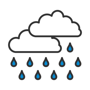 Yağmur Simgesi. Renk Doldurma Tasarımı ile Düzenlenebilir Kalın Tasarım. Vektör İllüstrasyonu.