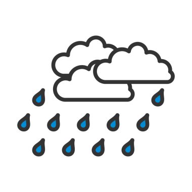 Yağmur Simgesi. Renk Doldurma Tasarımı ile Düzenlenebilir Kalın Tasarım. Vektör İllüstrasyonu.