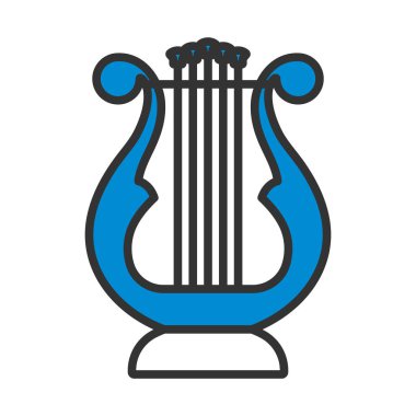 Lyre Icon. Editable Bold Outline With Color Fill Design. Vector Illustration.