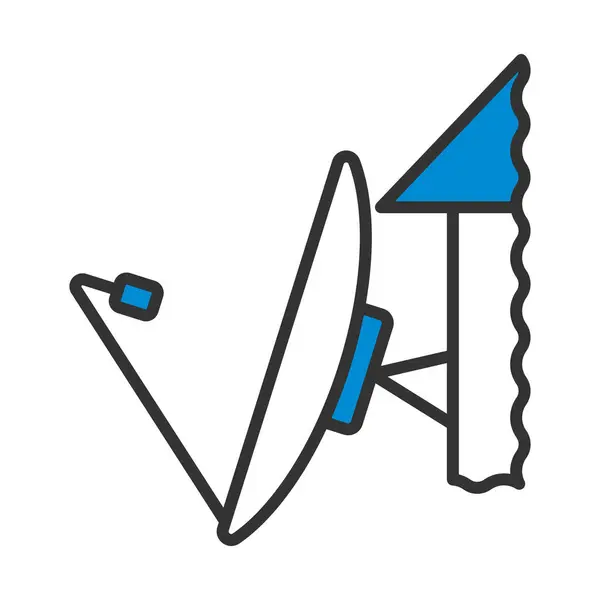 Ікона Супутник Антена Сміливий Контур Дизайном Заповнення Кольорів Векторна Ілюстрація Векторна Графіка