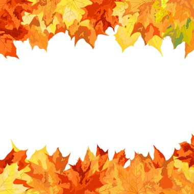 Blowing Maple 'ın Beyaz Arkaplanda Bıraktığı Sonbahar Çerçevesi. Zarif Tasarım. Vektör İllüstrasyonu.