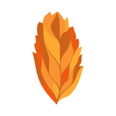 Autumn Rowan yaprağı. Yaprak düştü. Vektör illüstrasyonu.