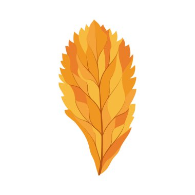 Autumn Rowan yaprağı. Yaprak düştü. Vektör illüstrasyonu.