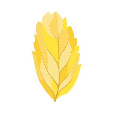 Autumn Rowan yaprağı. Yaprak düştü. Vektör illüstrasyonu.