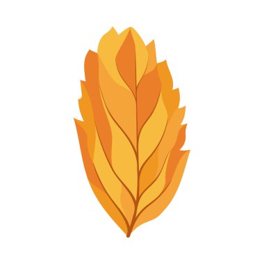 Autumn Rowan yaprağı. Yaprak düştü. Vektör illüstrasyonu.