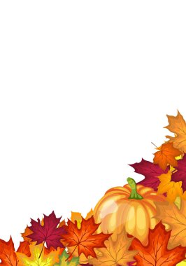 Parlak sonbahar yapraklı Şükran Günü afişi. Sonbahar tatilleri, etkinlikler, indirimler ve satışlar için tasarım öğesi. Vektör illüstrasyonu.