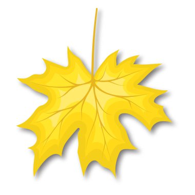 Sonbahar akçaağaç yaprağı. Gölgeli bir yaprak. Vektör illüstrasyonu.