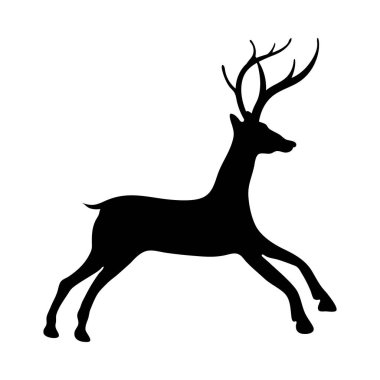 Noel Baba geyiği. Kış tatilleri, etkinlikler, indirimler ve satışlar için tasarım öğesi. Vektör illüstrasyonu.