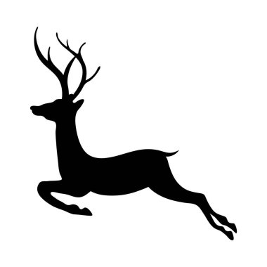 Noel Baba geyiği. Kış tatilleri, etkinlikler, indirimler ve satışlar için tasarım öğesi. Vektör illüstrasyonu.