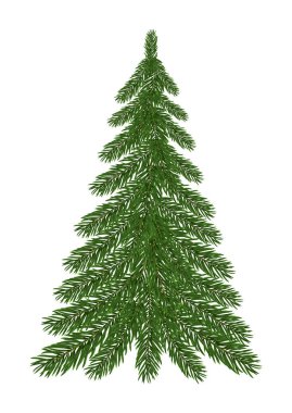 Noel ağacı. Kış tatilleri, etkinlikler, indirimler ve satışlar için tasarım öğesi. Vektör illüstrasyonu.