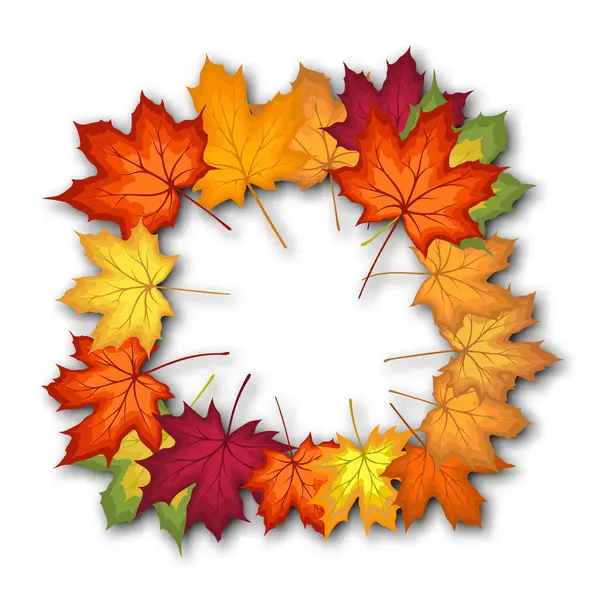 Sonbahar yaprakları buket şablonu, alışveriş için sıcak renk akçaağaç yapraklarıyla dekore edilir. Ya da tanıtım afişi ve web afişi. Vektör illüstrasyonu.