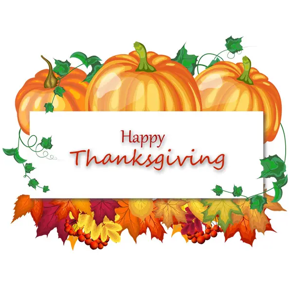 Parlak sonbahar yapraklı Şükran Günü afişi. Sonbahar tatilleri, etkinlikler, indirimler ve satışlar için tasarım öğesi. Vektör illüstrasyonu.