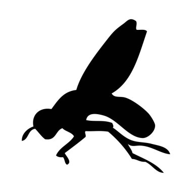 Arı silueti. Arı kapanışı. Beyaz arkaplanda vektör arı simgesi.