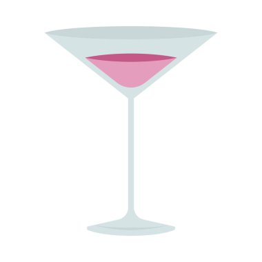 Sevgililer günü kokteyl bardağı. Sevgililer Günü tatilleri, etkinlikler, indirimler ve satışlar için şenlikli tasarım öğesi. Vektör illüstrasyonu.