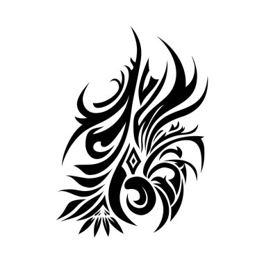 Kabile dövmesi. Çok pürüzsüz ve pürüzsüz çizgiler. Vektör illüstrasyonu. 