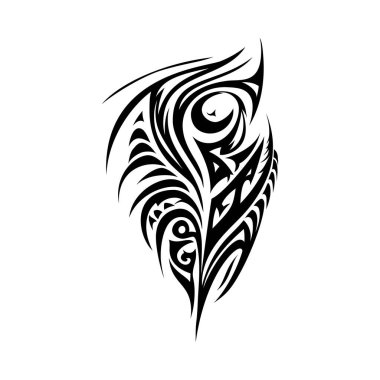 Kabile dövmesi. Çok pürüzsüz ve pürüzsüz çizgiler. Vektör illüstrasyonu. 