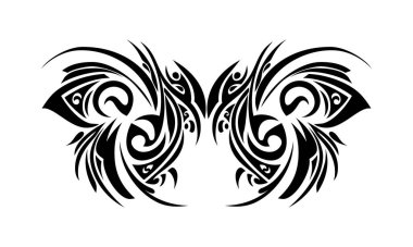 Kabile dövmesi. Çok pürüzsüz ve pürüzsüz çizgiler. Vektör illüstrasyonu. 