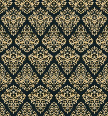 Damask kusursuz barok süsü. Viktorya tarzı tasarım için desen öğesi. Düğün davetiyelerinin, tebrik kartlarının, çantaların ve kıyafetlerin dekorasyonunda kullanılabilir.