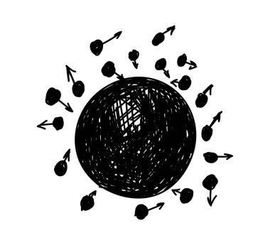 Doodle eğitim ikonu. Vektör İllüstrasyonu.