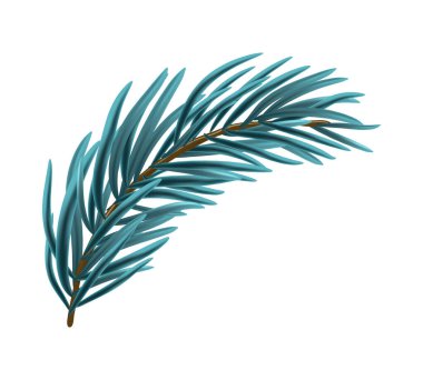 Mavi Noel köknar dalı. Vektör illüstrasyonu.