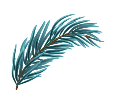 Mavi Noel köknar dalı. Vektör illüstrasyonu.