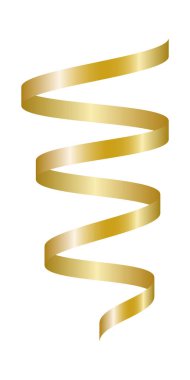 Altın spiral kurdele elementi. Vektör illüstrasyonu.