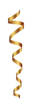 Altın spiral kurdele elementi. Vektör illüstrasyonu.