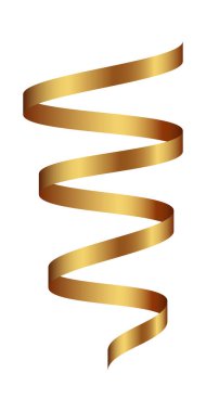 Altın spiral kurdele elementi. Vektör illüstrasyonu.
