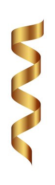 Altın spiral kurdele elementi. Vektör illüstrasyonu.