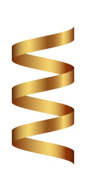 Altın spiral kurdele elementi. Vektör illüstrasyonu.