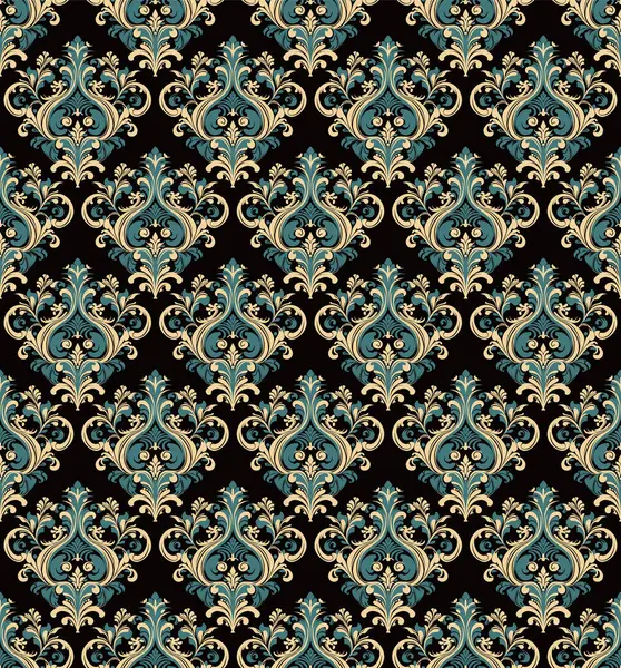 Damask Seamless Baroque Ornament Ornate Pattern Element Design Victorian Style — Stock Vector