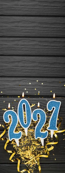 New Year 2027 Celebration Greeting Card Background Blue Numbers 2027 — Stock Photo, Image