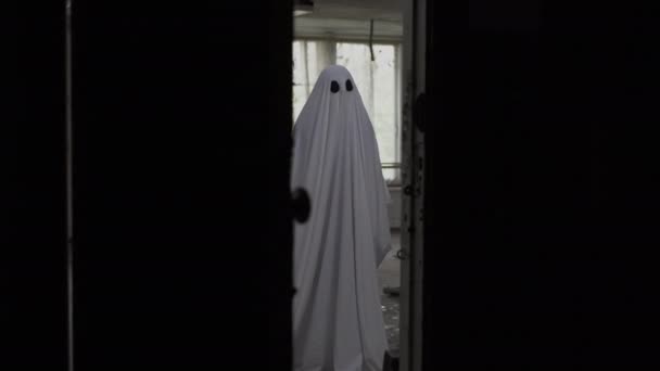 Ghost Ett Övergivet Hus Återuppstånden Från Den Döda Kusliga Halloween — Stockvideo