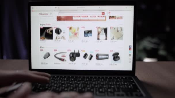 Odessa Ukraine May 2023 Main Page Site Aliexpress Search Things — Stock Video