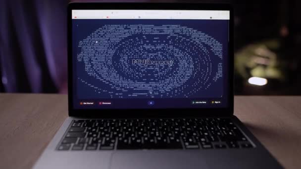 乌克兰敖德萨 2023年5月27日 Apple Macbook Air展示的Midjourney Web Home Page 中途人工智能程序 复制空间 — 图库视频影像
