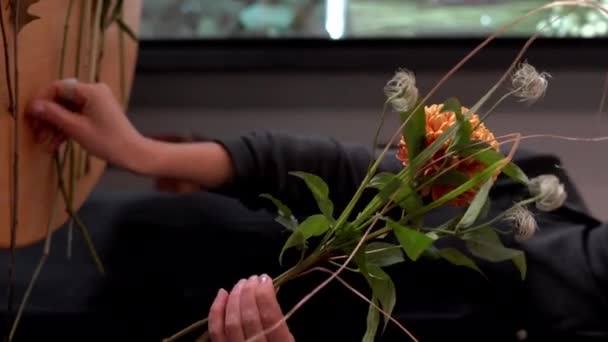 Малий Бізнес Флорист Квітковому Магазині Квіткова Студія Дизайну Доставка Квітів — стокове відео