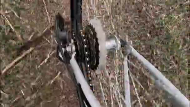 Bisiklet Disk Frenleri Yakın Çekim Bisiklet Tekerine Bağlı Metal Disk — Stok video