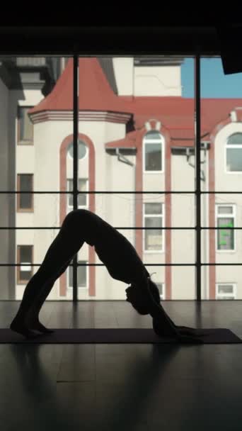 Hermosa Mujer Libre Pie Equilibrio Yoga Asana Práctica Para Salud — Vídeo de stock