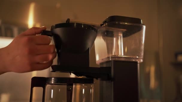 Barista Brews Espresso Drip Coffee Maker Automatic Filter Coffee Machine — Stock Video